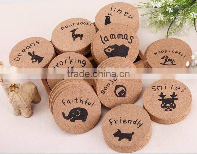 Custom cartoon animal coaster /Eco-friendly coaster / cork coaster