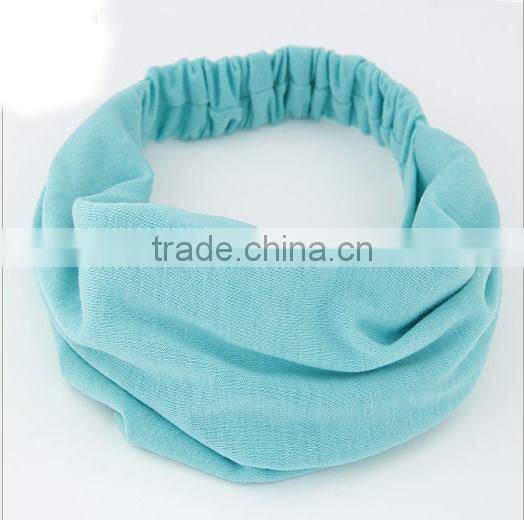 Pure color cotton headband Sports yoga absorb sweat hair band