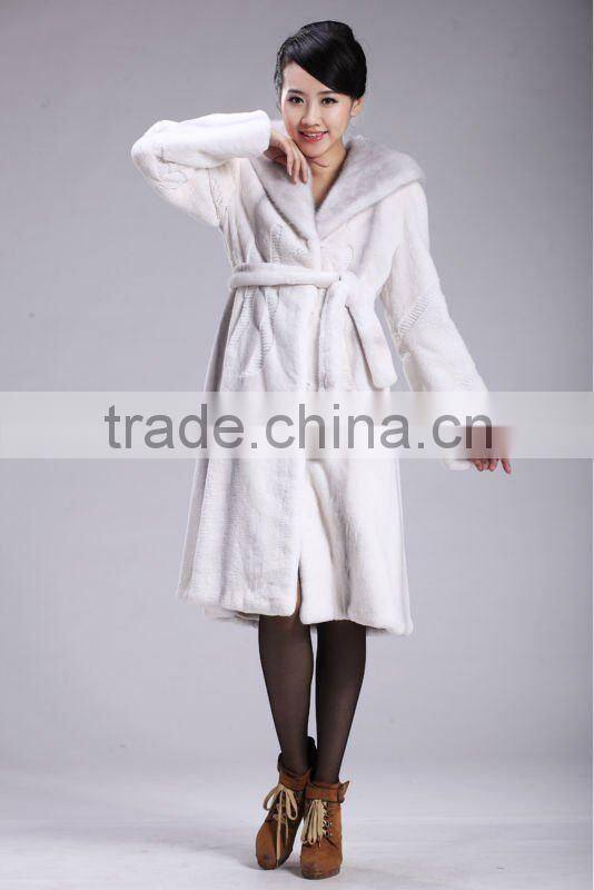 Shawls hooded rex rabbit fur coat