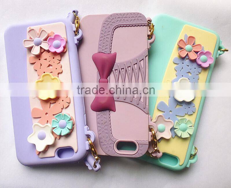 hot sale factory supply chain handbag silicone phone case