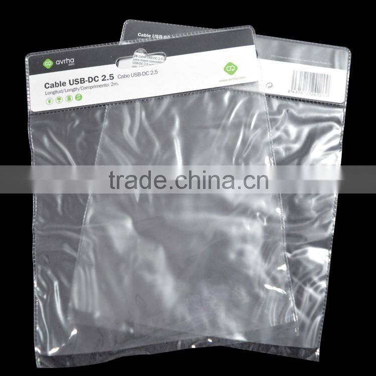 paper card header printing clear pvc materials plastic header bag