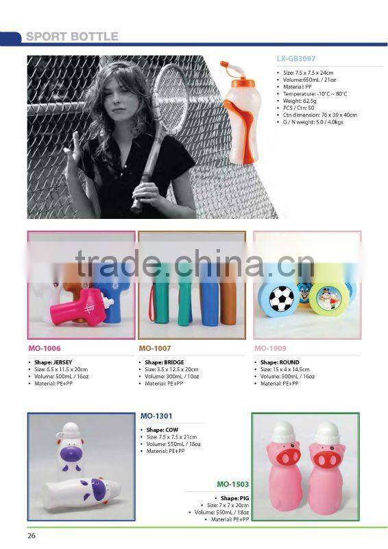 600ml/20oz silver color sport water bottles