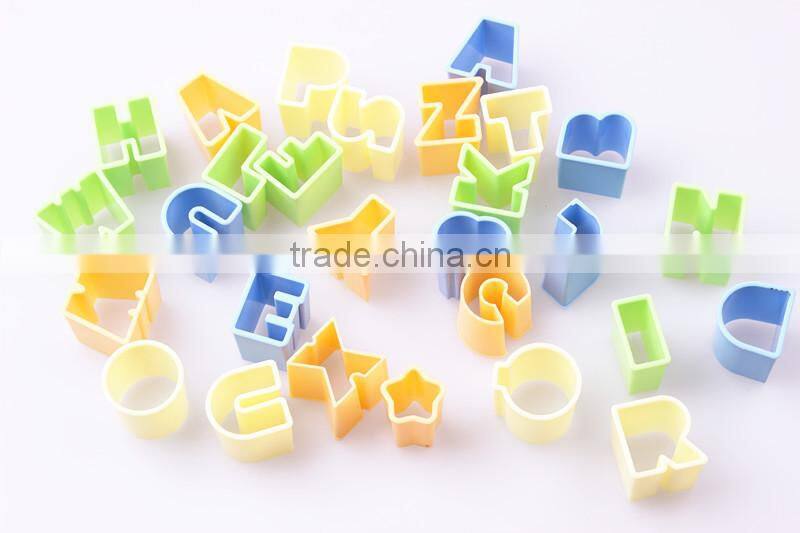 Colorful plastic cookie cutters