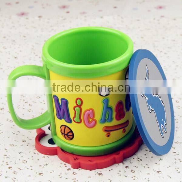 Factory Custom 2015 Hot Resistant Soft PVC Tea Cup Coaster