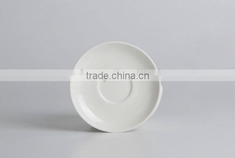white durable ceramic espresso cup with saucer