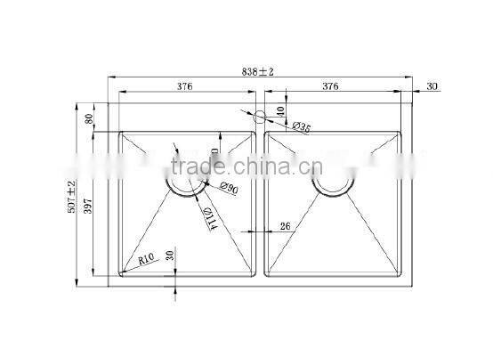 Cheap Multiple Thickness Double Bowl Small Corner Kitchen Sink