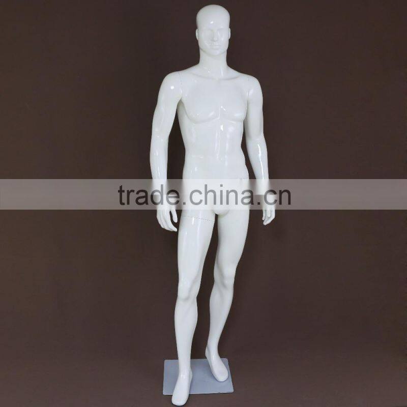 Window display sitting cool Full body muscel men frock mannequin male