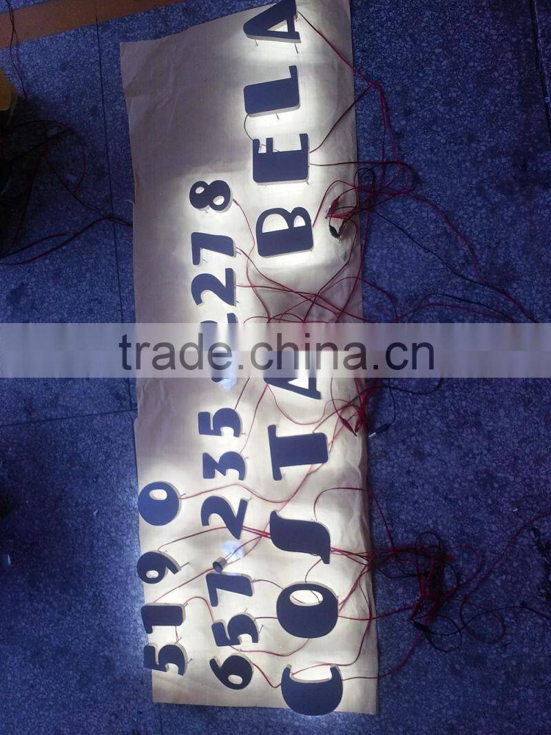 Illuminated metal alphabet letter with led backlit letter sign