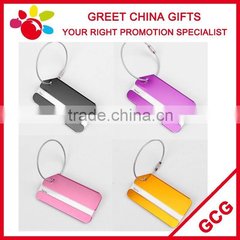 Promotional Aluminum Alloy Cheap Travel Luggage Tag Custom Logo with Replaceable Paper Name Card