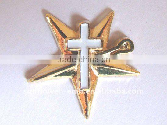 Custom metal pins brass with soft enamel B/C on back