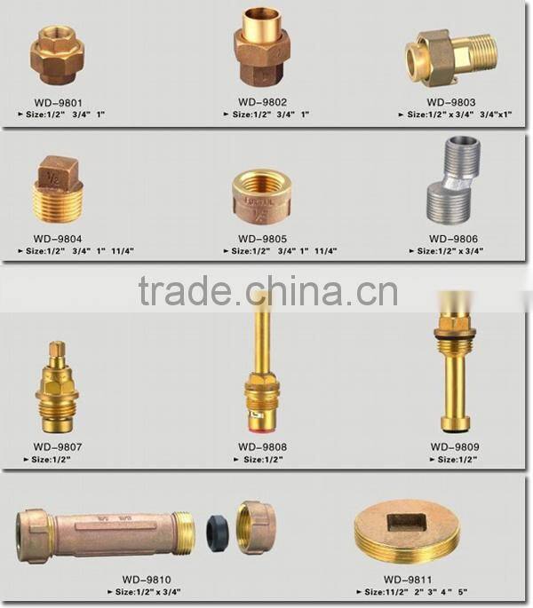 WD-9803 Brass Fitting Straight Tail With Loose Nut M/F