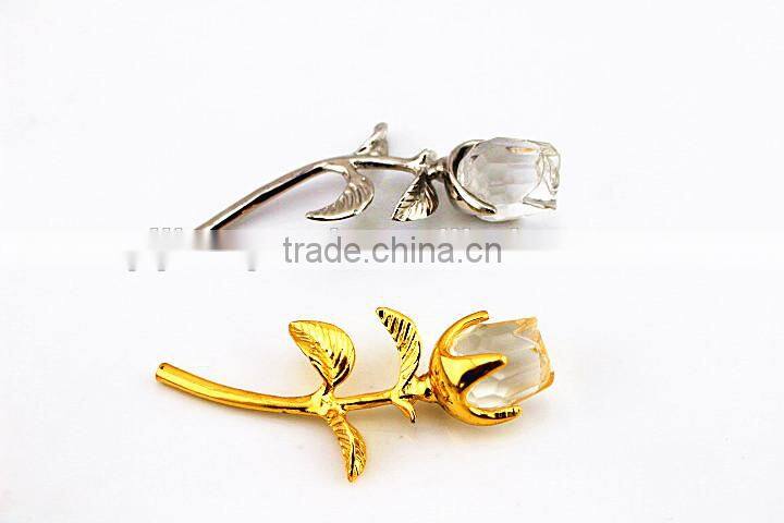 factory directly sale AAA k9 crystal miniature rose flower for wedding gift decoration home