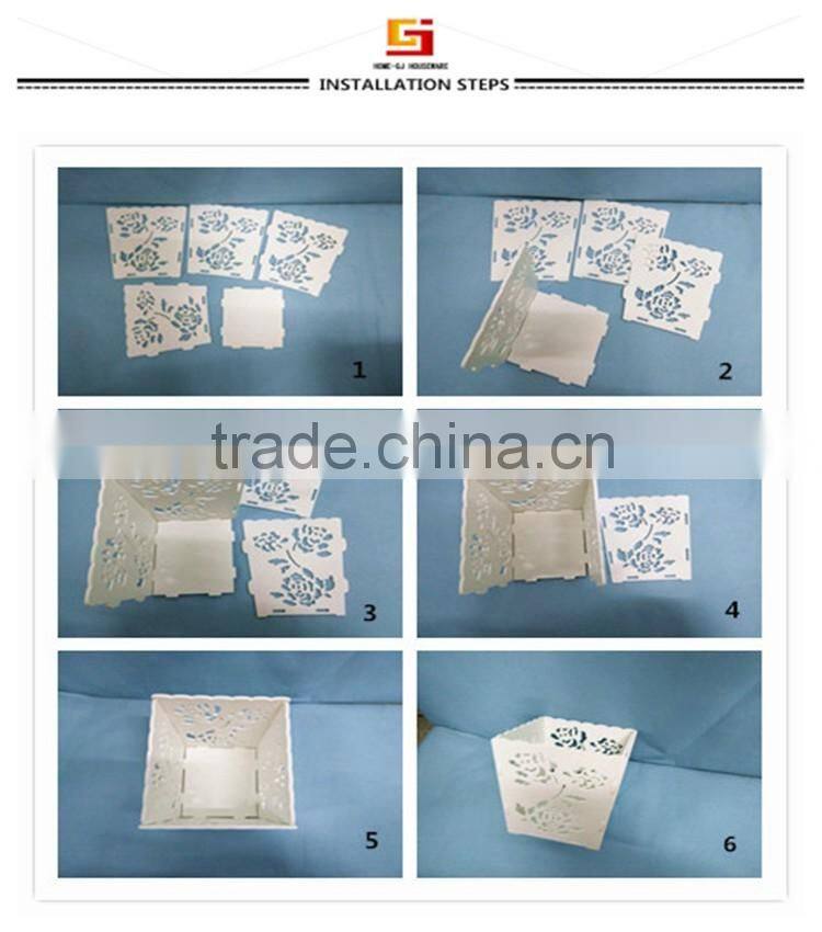 Decorative cheap laser cut DIY flower pot with elegant flower pattern