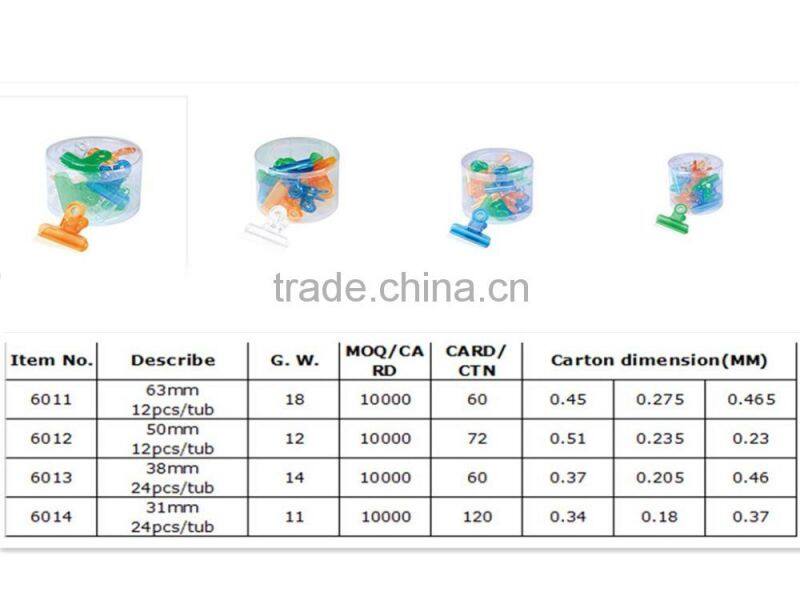 hot selling stationery plastic binder clips for promotion