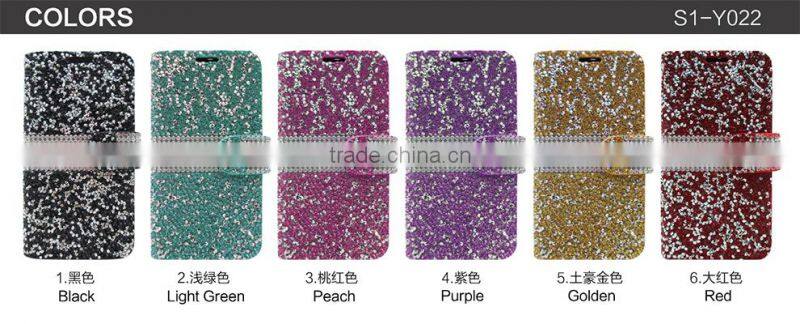 IVYMAX High Quality Luxury Rock Crystal Rhinestone PU Leather Diamond Wallet Case Flip Cover For Samsung Galaxy S7/G930