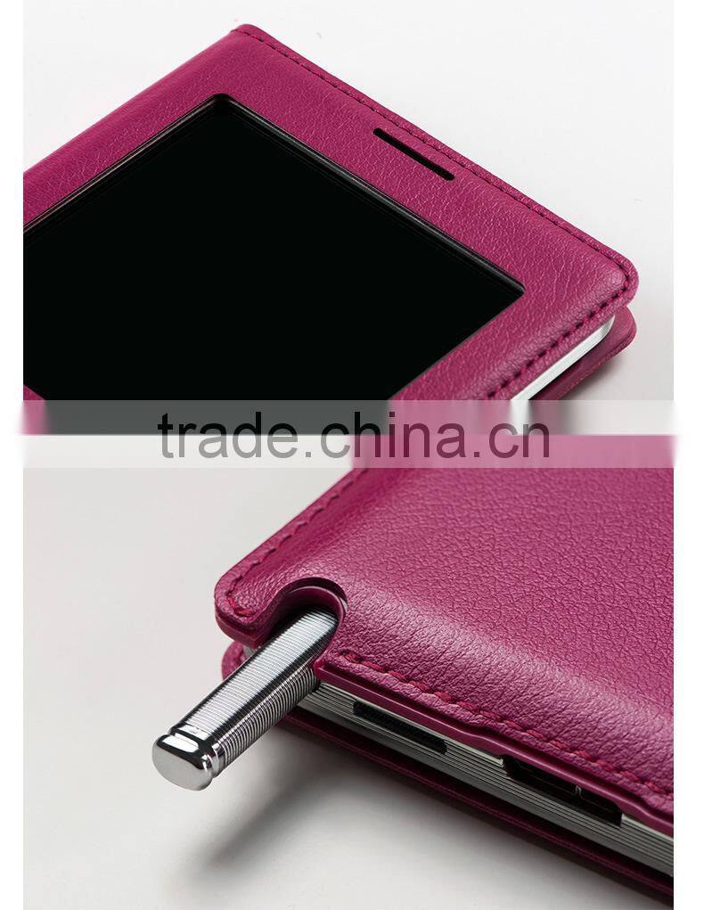 New Arrival Ultra Thin leather flip case for samsung galaxy note 3 with Smart window and sleep function