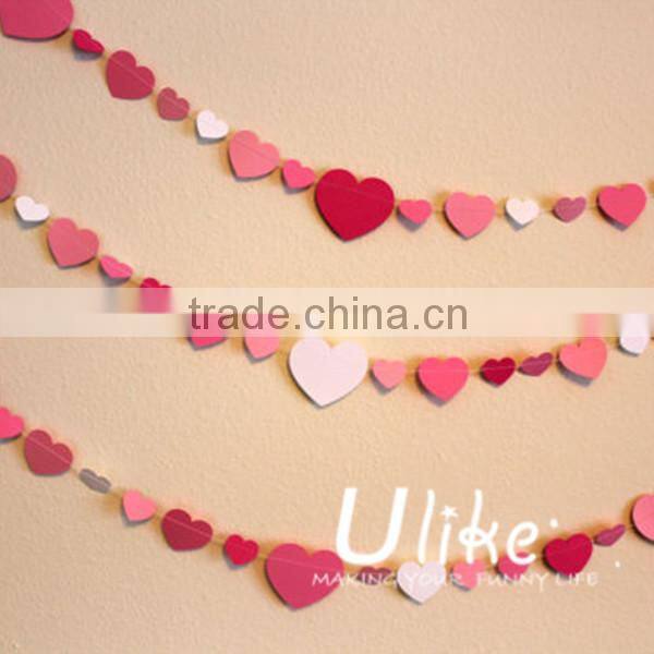 2014 hot selling party paper jointed banner garland triangle shaped cheap paper banners for christmas hanging decorate