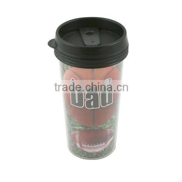 cheap plastic mug with handle and lid/ plastic cup for coffee/coffee cup plastic