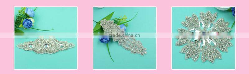 HC-2114 Guangzhou Bulk Sale Czech Crystal Beaded Appliques,Wholesale High Quality Hot Fix Rhinestone Bead Applique