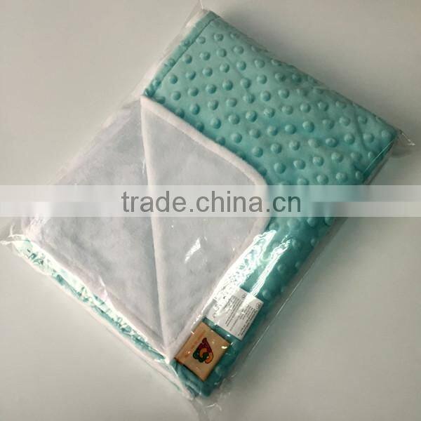 100% Polyester Cuddle Yellow Personalized Minky Throw Velboa Baby Blanket