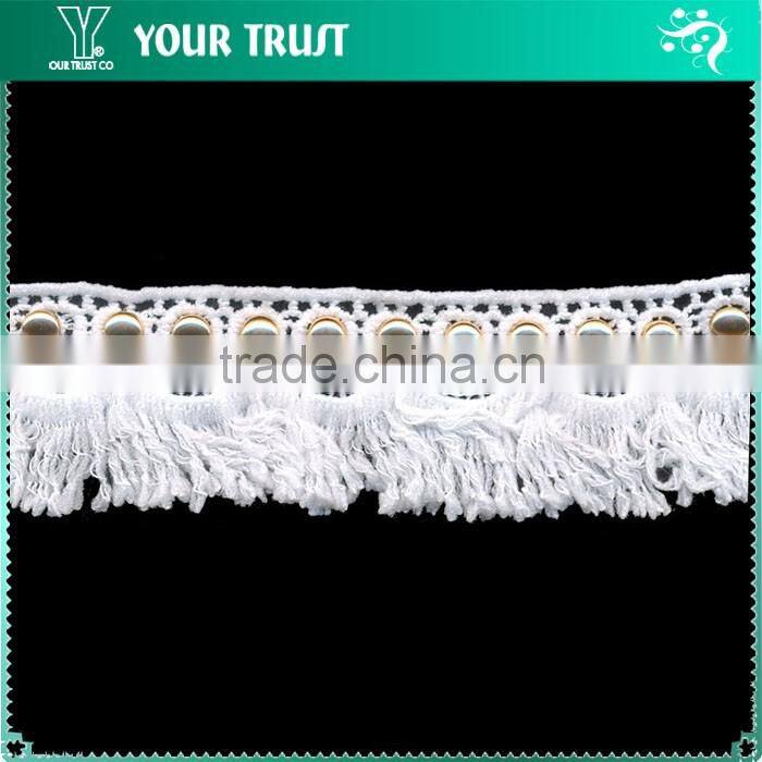 Gold Flat 10MM Colorful Grommet Eyelet Black Polyester Dot Lace Trimming