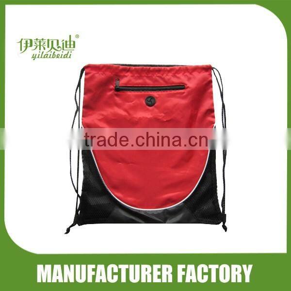 Drawstring bag with zipper