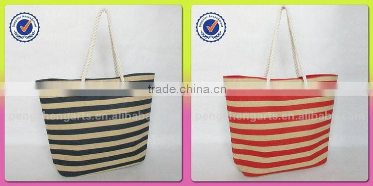 Easy Fashion Polyester Material Beach Bag And Women Handbags Cotton Handle