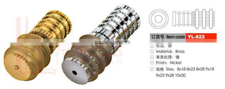 Solid Brass Threaded shelf pin sleeves