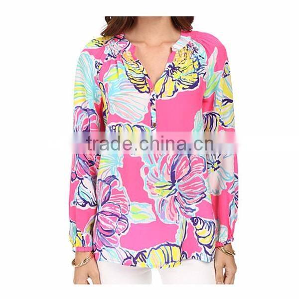 Hot Selling Women flower printing top