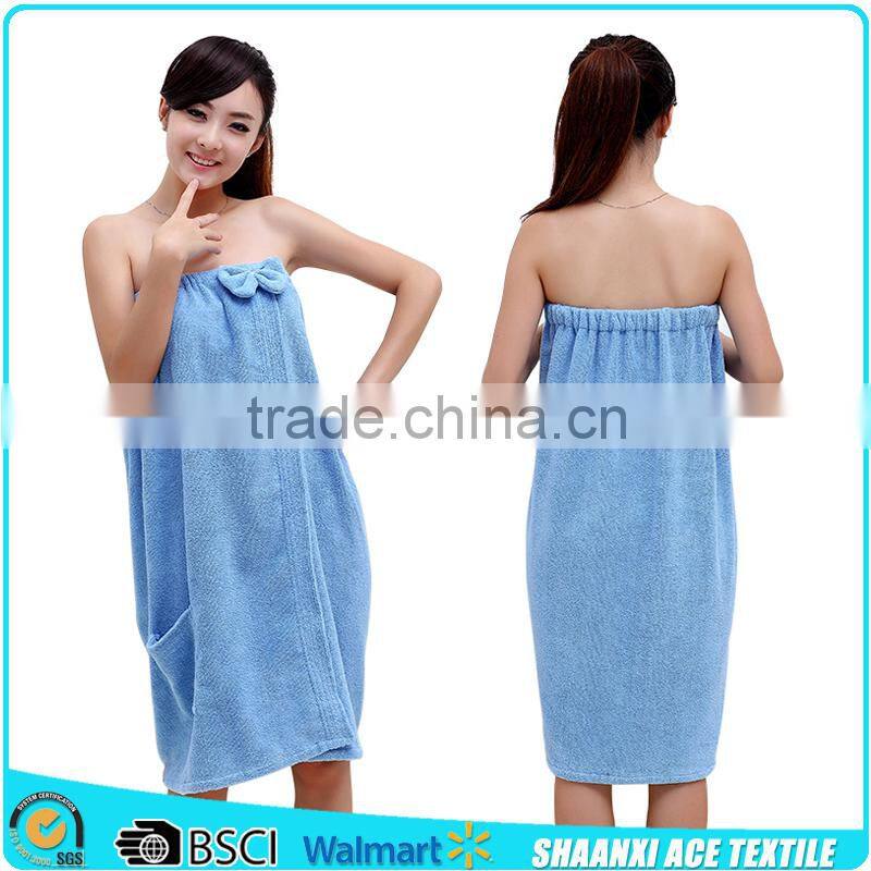 Blue color microfiber super soft girl bath skirt one color print girl towel skirt in microfiber