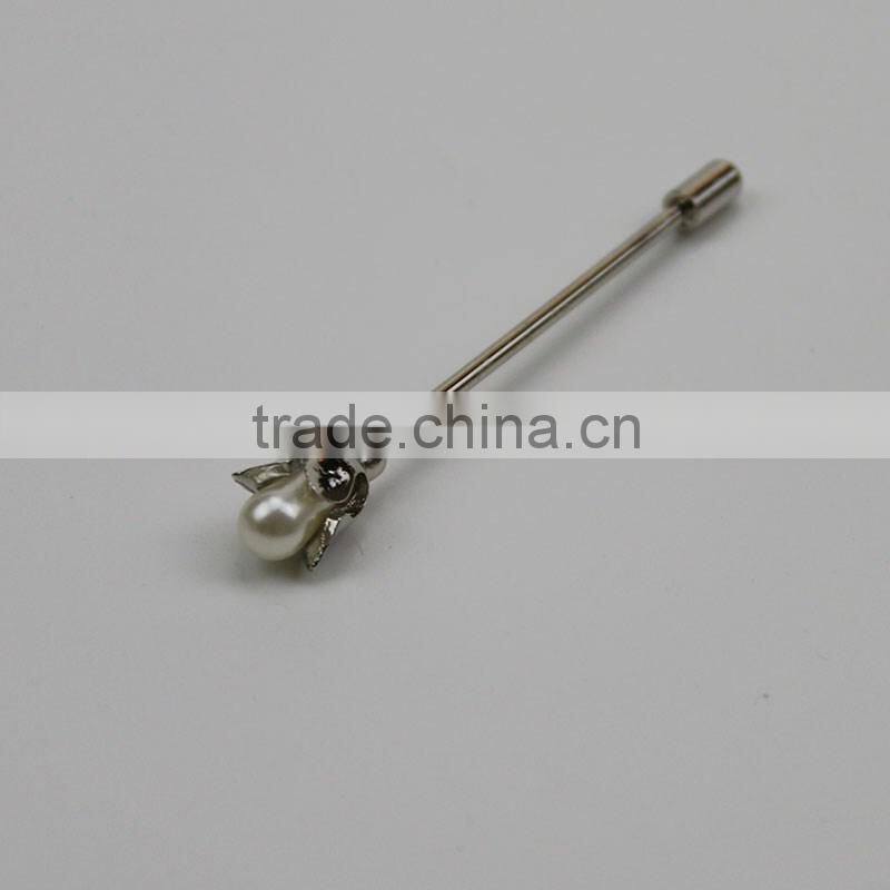 2016 Men Brooch Flower Lapel Pin Suit Boutonniere Fabric Pin Button Stick Flower Brooches Pin For Weddiing