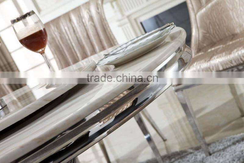 Modern marble dining table with chairs