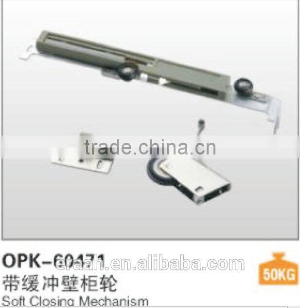 Soft closing Iron Grey Closet Sliding Accessories for Wood Cabinet