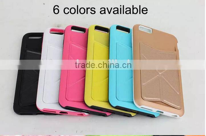 Luxury Original Brand Cell Phone Case PU Leather+PC Cover With Card Bag For IPhone 6 6Plus Protect Magnetic Stand Case
