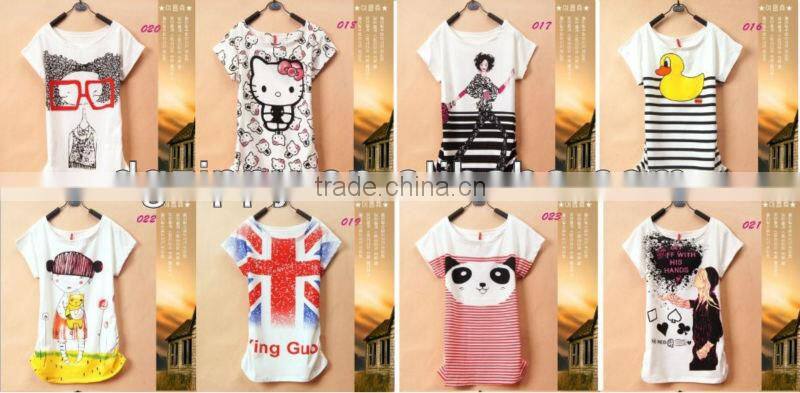 2013 Hot Selling New Design Mickey Mouse Printed T-Shirts/tees polo shirt women type short sleeve printed t-shirts