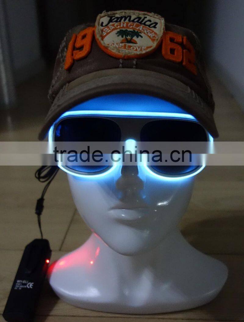 Green EL sunglasses/EL glow sunglasses/EL lighting glasses/Electroluminescent sunglasses