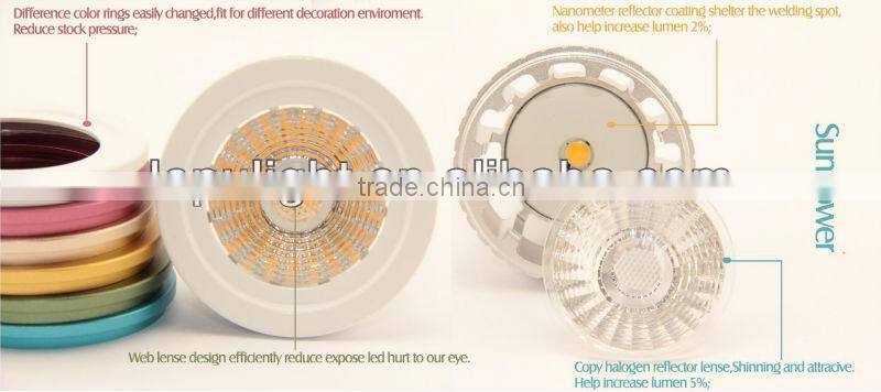 Ultra bright 36 degree led spotlight gu10 Ra>85 2700k~5000k dimmable led spot light 5w