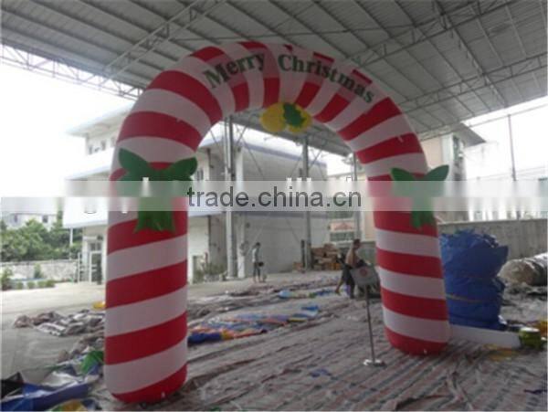 Merry Christmas arch/lovely inflatable candy arch/printing arch for Christmas decoration