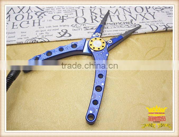 New fancy blue space aluminum alloy multifunctional pliers, fishing pliers, fishing scissors, fishing tools