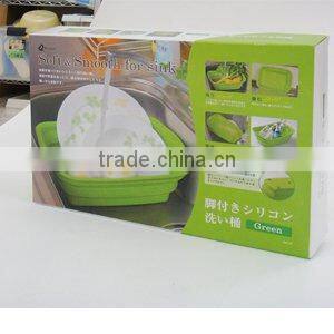 Silicone kitchenware sink dish strainer washing drainer container drink cooler cooking accessories gift silicone foldable tub