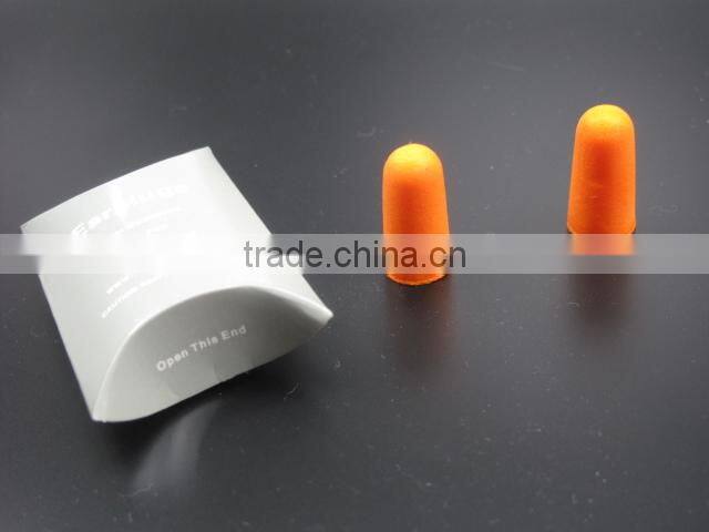 orange hotel ear plug with cardboard box