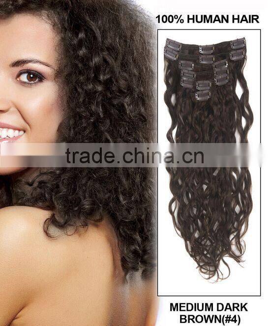 2015 new human clip on hair extension