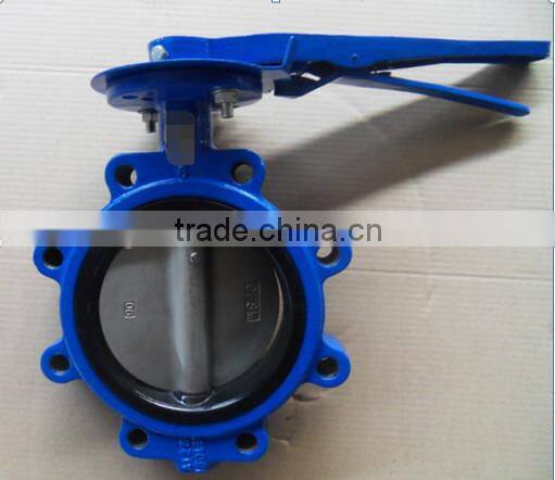 DN50 Ductile iron body with stainless steel shaft hand lever lug butterfly valve
