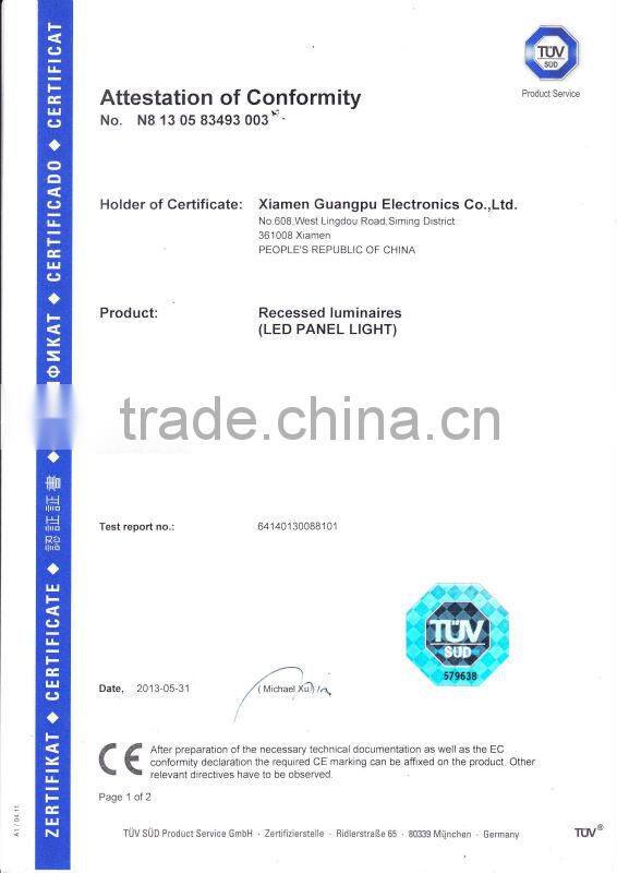 Square Plastic Aluminum LED 600X600 Ceiling Panel Light