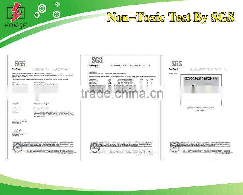 3.Offset printing surface handling and paper material gold foil printed cardboard tube for red wine bottle