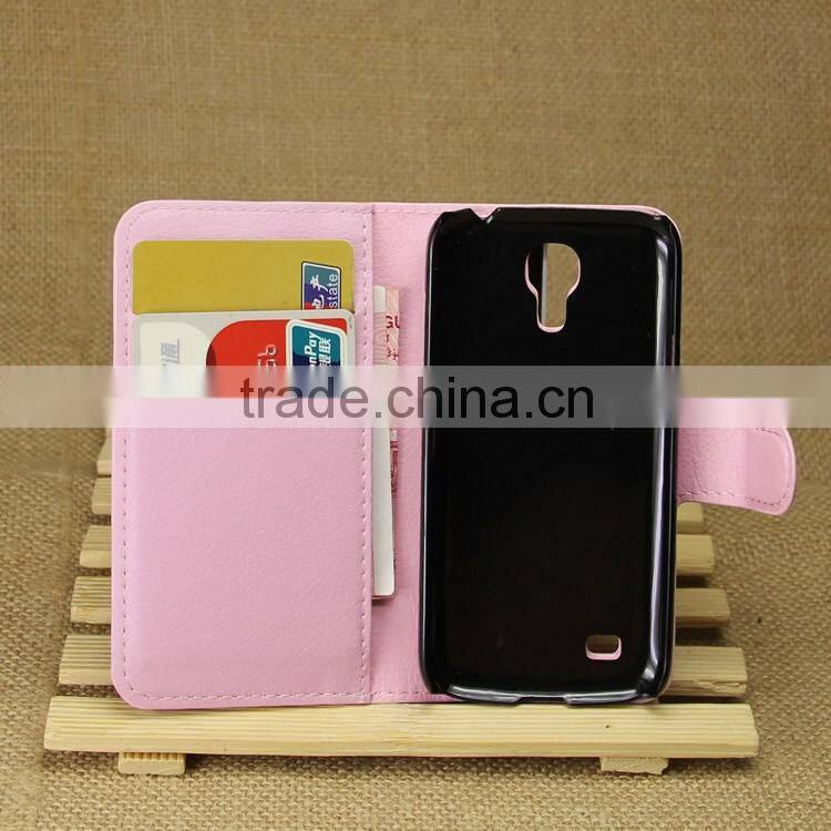Hot Selling Ultra Thin Lichee PU Leather Case Wallet Folio Flip Cover for Samsung GALAXY S4 mini i9190