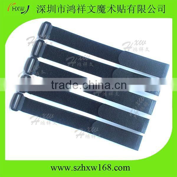 Colorful strap hook and loop battery cable ties with buckle