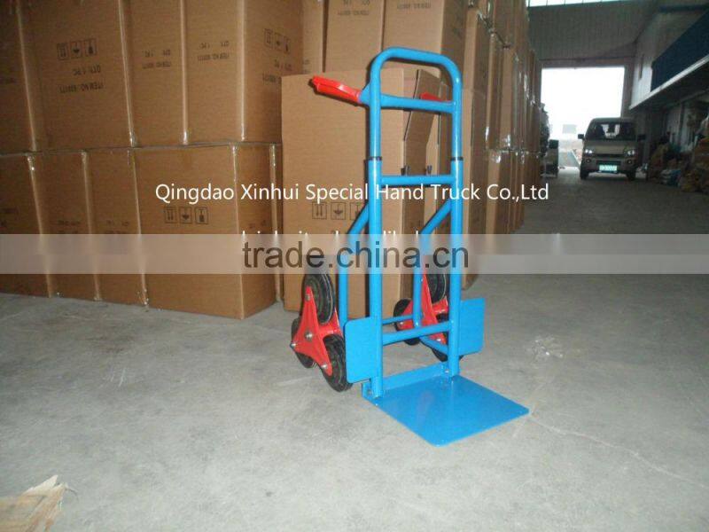 Red color six wheel hand trolley for climbing stairs HT2086