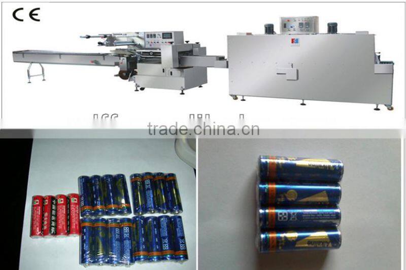 Horizontal battery shrink wrapping packing machine