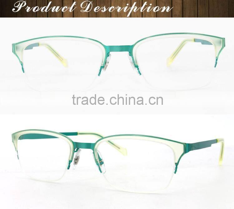 G3623 Transparent Yellow Custom Half Rim Eyeglass Frames For Women